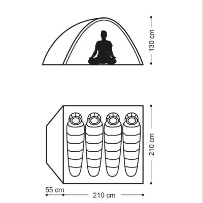Чотиримісний намет Naturehike P-SERIES 4 помаранчевий NH18Z044-P - 2 - Robinzon.ua