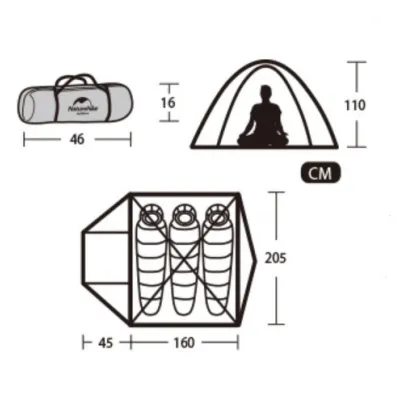 Тримісний намет Naturehike P-SERIES 3 зелений NH18Z033-P - 1 - Robinzon.ua