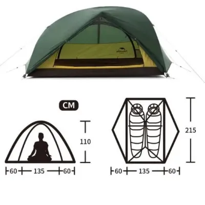 Двомісний намет Naturehike Star River 2 поліестер 210T темно-зелений NH17T012-T - 3 - Robinzon.ua