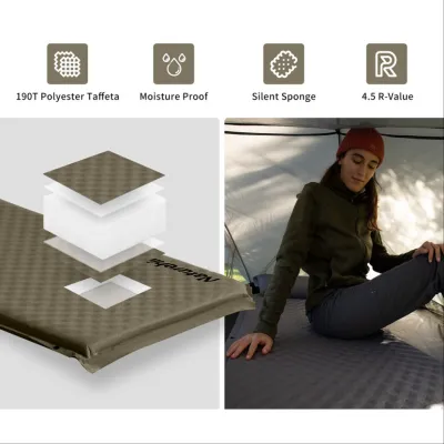 Самонадувной коврик одноместный с подушкой Naturehike темно-зеленый CNK2300DZ014 - 4 - Robinzon.ua