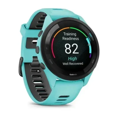 Смарт-годинник Garmin Forerunner 265 з чорним безелем, корпусом кольору аква та аква-чорним силіконовим ремінцем - 2 - Robinzon.ua