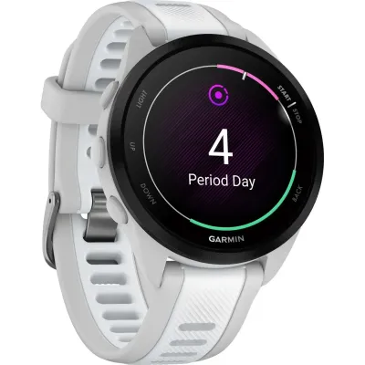 Смарт-годинник Garmin Forerunner 165 Music, силіконовий ремінець кольору туманно-сірий/білий камінь - 3 - Robinzon.ua