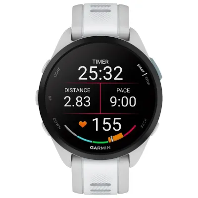 Смарт-годинник Garmin Forerunner 165 Music, силіконовий ремінець кольору туманно-сірий/білий камінь - 7 - Robinzon.ua