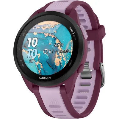 Смарт-годинник Garmin Forerunner 165 Music, силіконовий ремінець ягідно-бузковий - 2 - Robinzon.ua