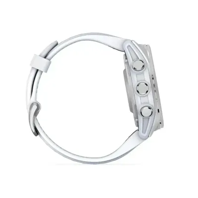 Смарт-годинник Garmin Fenix 8 – 43 мм, AMOLED, сріблястий із силіконовим ремінцем кольору білий камінь - 4 - Robinzon.ua