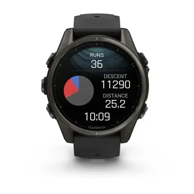 Смарт-годинник Garmin Fenix 8 – 43 мм, AMOLED Sapphire, титан з DLC-покриттям Carbon Gray та силіконовим ремінцем чорного/сірого кольору - 8 Смарт-годинник Garmin Fenix 8 – 43 мм, AMOLED Sapphire, титан з DLC-покриттям Carbon Gray та силіконовим ремінцем чорного/сірого кольору - 8 - Robinzon.ua