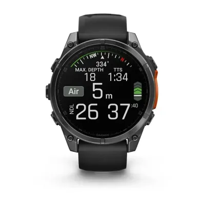 Смарт-годинник Garmin Fenix 8 – 47 мм, AMOLED, сланцево-сірий з чорним силіконовим ремінцем - 7 - Robinzon.ua