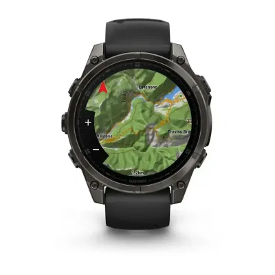 Смарт-годинник Garmin Fenix 8 – 47 мм, AMOLED Sapphire, титан з DLC-покриттям Carbon Gray та силіконовим ремінцем чорного/сірого кольору - 5 Смарт-годинник Garmin Fenix 8 – 47 мм, AMOLED Sapphire, титан з DLC-покриттям Carbon Gray та силіконовим ремінцем чорного/сірого кольору - 5 - Robinzon.ua
