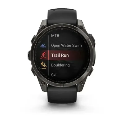 Смарт-годинник Garmin Fenix 8 – 47 мм, AMOLED Sapphire, титан з DLC-покриттям Carbon Gray та силіконовим ремінцем чорного/сірого кольору - 6 Смарт-годинник Garmin Fenix 8 – 47 мм, AMOLED Sapphire, титан з DLC-покриттям Carbon Gray та силіконовим ремінцем чорного/сірого кольору - 6 - Robinzon.ua