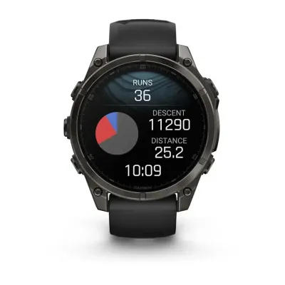 Смарт-годинник Garmin Fenix 8 – 47 мм, AMOLED Sapphire, титан з DLC-покриттям Carbon Gray та силіконовим ремінцем чорного/сірого кольору - 8 Смарт-годинник Garmin Fenix 8 – 47 мм, AMOLED Sapphire, титан з DLC-покриттям Carbon Gray та силіконовим ремінцем чорного/сірого кольору - 8 - Robinzon.ua