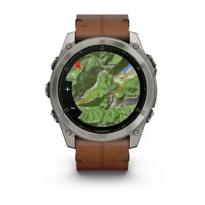 Смарт-годинник Garmin Fenix 8 – 51 мм, AMOLED Sapphire, титан з DLC-покриттям Carbon Gray та каштановим шкіряним ремінцем - 6 - Robinzon.ua