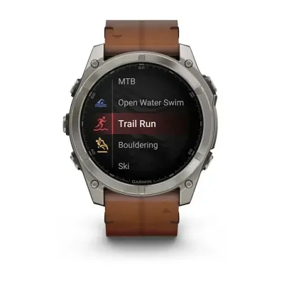 Смарт-годинник Garmin Fenix 8 – 51 мм, AMOLED Sapphire, титан з DLC-покриттям Carbon Gray та каштановим шкіряним ремінцем - 7 - Robinzon.ua