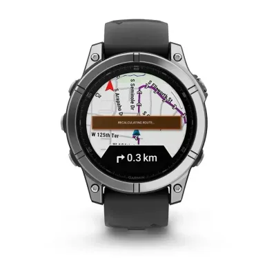 Смарт-годинник Garmin Fenix E – 47 мм, AMOLED, нержавіюча сталь з чорним силіконовим ремінцем - 4 - Robinzon.ua