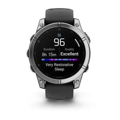 Смарт-годинник Garmin Fenix E – 47 мм, AMOLED, нержавіюча сталь з чорним силіконовим ремінцем - 3 - Robinzon.ua