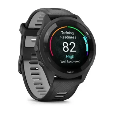 Смарт-годинник Garmin Forerunner 265 з чорними безелем і корпусом та чорно-сірим силіконовим ремінцем - 2 Смарт-годинник Garmin Forerunner 265 з чорними безелем і корпусом та чорно-сірим силіконовим ремінцем - 2 - Robinzon.ua