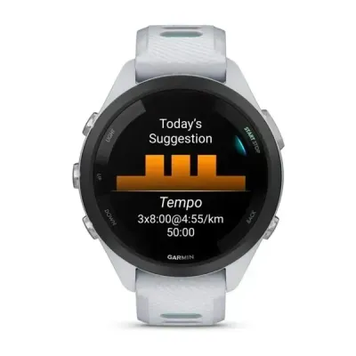 Смарт-годинник Garmin Forerunner 265s з чорним безелем, білим корпусом та біло-неотропік силіконовим ремінцем - 3 Смарт-годинник Garmin Forerunner 265s з чорним безелем, білим корпусом та біло-неотропік силіконовим ремінцем - 3 - Robinzon.ua