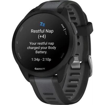 Смарт-годинник Garmin Forerunner 165, чорний/сланцево-сірий силіконовий ремінець - 2 Смарт-годинник Garmin Forerunner 165, чорний/сланцево-сірий силіконовий ремінець - 2 - Robinzon.ua