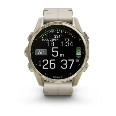 Смарт-годинник Garmin Fenix 8 – 43 мм, AMOLED Sapphire, золотистий зі шкіряним ремінцем кольору сірий вапняк - 8 Смарт-годинник Garmin Fenix 8 – 43 мм, AMOLED Sapphire, золотистий зі шкіряним ремінцем кольору сірий вапняк - 8 - Robinzon.ua