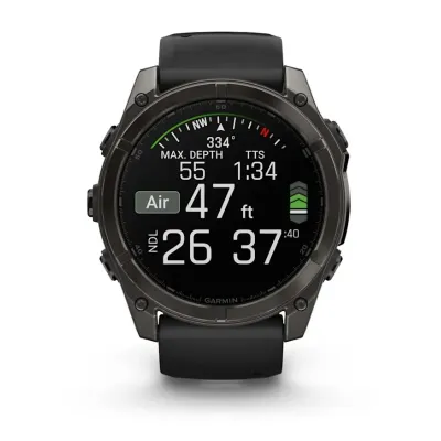 Смарт-годинник Garmin Fenix 8 – 51 мм, AMOLED Sapphire, титан з DLC-покриттям Carbon Gray і силіконовим ремінцем чорного/сірого кольору - 7 Смарт-годинник Garmin Fenix 8 – 51 мм, AMOLED Sapphire, титан з DLC-покриттям Carbon Gray і силіконовим ремінцем чорного/сірого кольору - 7 - Robinzon.ua