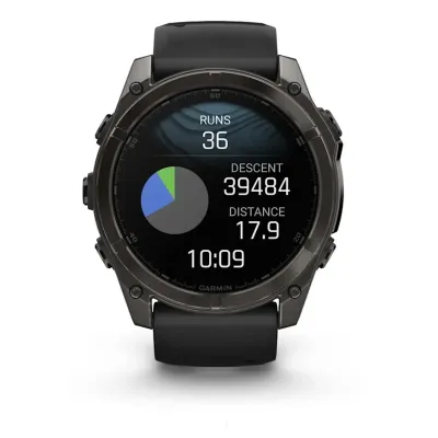 Смарт-годинник Garmin Fenix 8 – 51 мм, AMOLED Sapphire, титан з DLC-покриттям Carbon Gray і силіконовим ремінцем чорного/сірого кольору - 8 Смарт-годинник Garmin Fenix 8 – 51 мм, AMOLED Sapphire, титан з DLC-покриттям Carbon Gray і силіконовим ремінцем чорного/сірого кольору - 8 - Robinzon.ua