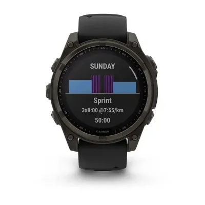 Смарт-годинник Garmin Fenix 8 – 47 мм, Solar Sapphire, титан з DLC-покриттям Carbon Gray та силіконовим ремінцем чорного/сірого кольору - 3 Смарт-годинник Garmin Fenix 8 – 47 мм, Solar Sapphire, титан з DLC-покриттям Carbon Gray та силіконовим ремінцем чорного/сірого кольору - 3 - Robinzon.ua