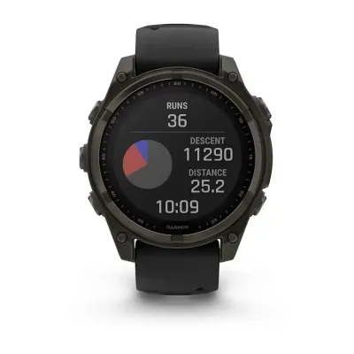 Смарт-годинник Garmin Fenix 8 – 47 мм, Solar Sapphire, титан з DLC-покриттям Carbon Gray та силіконовим ремінцем чорного/сірого кольору - 8 Смарт-годинник Garmin Fenix 8 – 47 мм, Solar Sapphire, титан з DLC-покриттям Carbon Gray та силіконовим ремінцем чорного/сірого кольору - 8 - Robinzon.ua