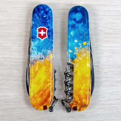 Складной нож Victorinox SPARTAN UKRAINE Желто-синие брызги 1.3603.7.T3160pw - 5 - Robinzon.ua