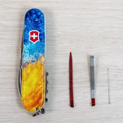 Складной нож Victorinox SPARTAN UKRAINE Желто-синие брызги 1.3603.7.T3160pw - 8 - Robinzon.ua