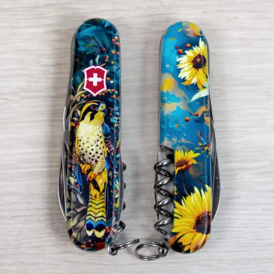 Складной нож Victorinox CAMPER UKRAINE Величественный Сокол 1.3613.3.T3180pw - 6 - Robinzon.ua