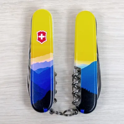 Складной нож Victorinox CAMPER UKRAINE Горный пейзаж 1.3613.7.T3190pw - 6 - Robinzon.ua