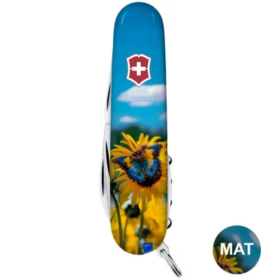 Складной нож Victorinox CAMPER UKRAINE Подсолнечники и бабочка 1.3613.7.T3200pw - 2 - Robinzon.ua