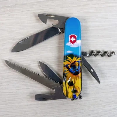 Складной нож Victorinox CAMPER UKRAINE Подсолнечники и бабочка 1.3613.7.T3200pw - 7 - Robinzon.ua
