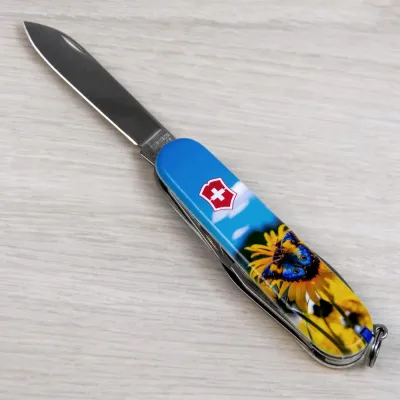 Складной нож Victorinox CAMPER UKRAINE Подсолнечники и бабочка 1.3613.7.T3200pw - 8 - Robinzon.ua
