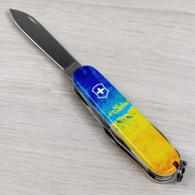 Складаний ніж Victorinox CLIMBER UKRAINE Жовто-синій малюнок 1.3703.7.T3100pw - 7 - Robinzon.ua