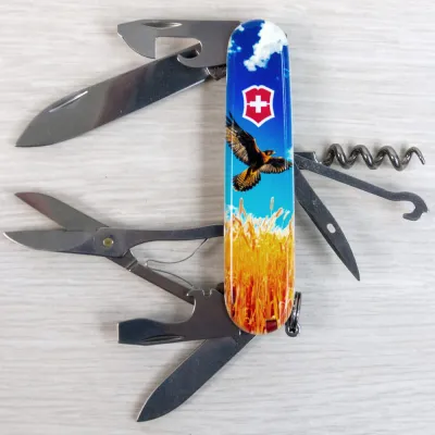 Складной нож Victorinox CLIMBER UKRAINE Свободный Сокол 1.3703.7.T3230pw - 6 - Robinzon.ua