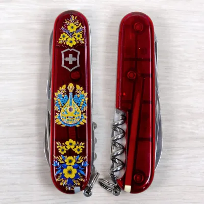 Складной нож Victorinox CLIMBER UKRAINE Украинские мотивы 1.3703.T.T1370u - 1 - Robinzon.ua