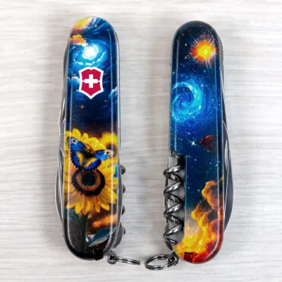 Складаний ніж Victorinox HUNTSMAN UKRAINE Зоряний метелик 1.3713.3.T3240pw - 4 - Robinzon.ua