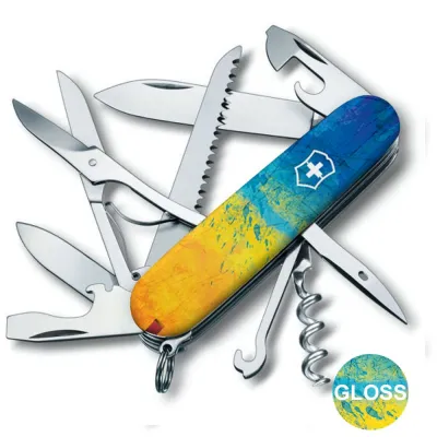 Складаний ніж Victorinox HUNTSMAN UKRAINE Жовто-синій малюнок 1.3713.7.T3100pw - 1 - Robinzon.ua