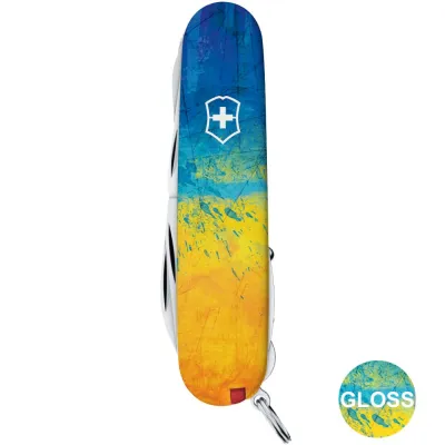 Складаний ніж Victorinox HUNTSMAN UKRAINE Жовто-синій малюнок 1.3713.7.T3100pw - 2 - Robinzon.ua