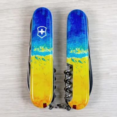 Складаний ніж Victorinox HUNTSMAN UKRAINE Жовто-синій малюнок 1.3713.7.T3100pw - 6 - Robinzon.ua