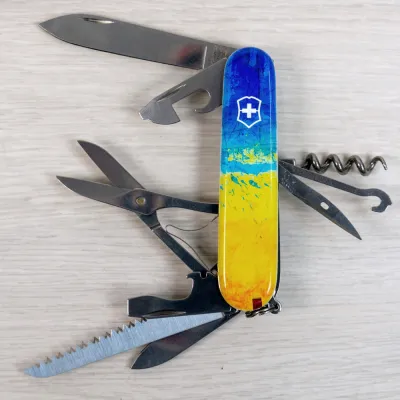 Складаний ніж Victorinox HUNTSMAN UKRAINE Жовто-синій малюнок 1.3713.7.T3100pw - 7 - Robinzon.ua