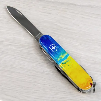 Складаний ніж Victorinox HUNTSMAN UKRAINE Жовто-синій малюнок 1.3713.7.T3100pw - 8 - Robinzon.ua