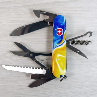 Складной нож Victorinox HUNTSMAN UKRAINE Желто-синие краски 1.3713.7.T3250pw - 6 - Robinzon.ua