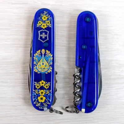 Складной нож Victorinox HUNTSMAN UKRAINE Украинские мотивы 1.3713.T2.T1370u - 2 - Robinzon.ua