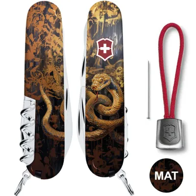 Складаний ніж Victorinox CLIMBER ZODIAC Золота дерев'яна змія 1.3703.3.Z4240pk - 2 - Robinzon.ua