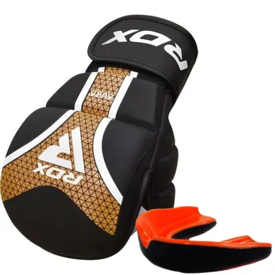 Перчатки для ММА RDX SHOOTER AURA PLUS T-17 Black Golden M (капа в комплекте) - Robinzon.ua