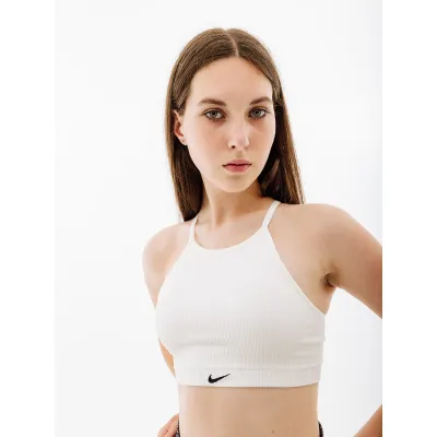 Жіночий Топ Nike W NK INDY SMLS RIB BRA Білий  L (7dDV9966-133 L) - Robinzon.ua