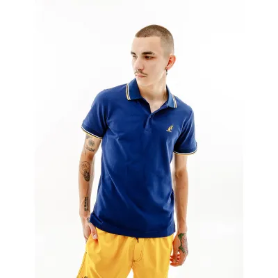 Чоловіча Футболка AUSTRALIAN 2-STRIPE PIQUE' POLO S-FIT Синій XL (7dLSUPO0004-842B XL) - Robinzon.ua