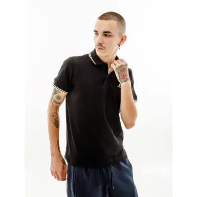 Чоловіча Футболка AUSTRALIAN 2-STRIPE PIQUE' POLO S-FIT Чорний S (7dLSUPO0004-003A S) - Robinzon.ua