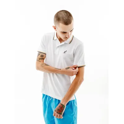 Чоловіча Футболка AUSTRALIAN 2-STRIPE PIQUE' POLO S-FIT Білий M (7dLSUPO0004-002 M) - Robinzon.ua